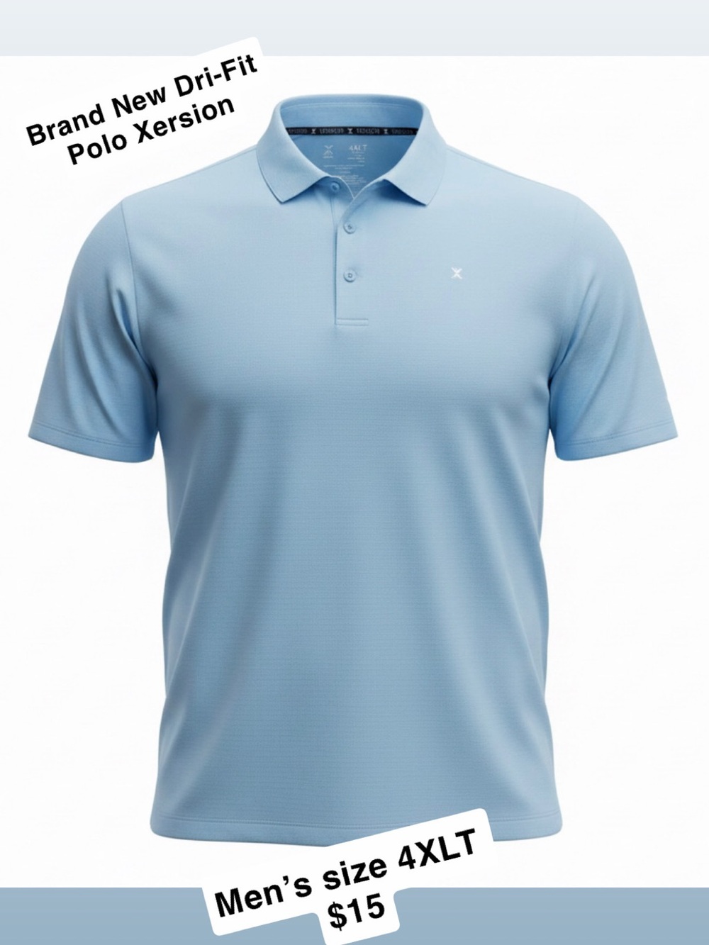 Xersion Men's Polo Shirt - Light Blue Performance Polo